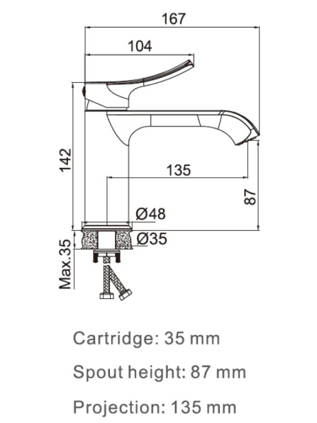 Смеситель для раковины Debora однорычажный DBR202-02MS